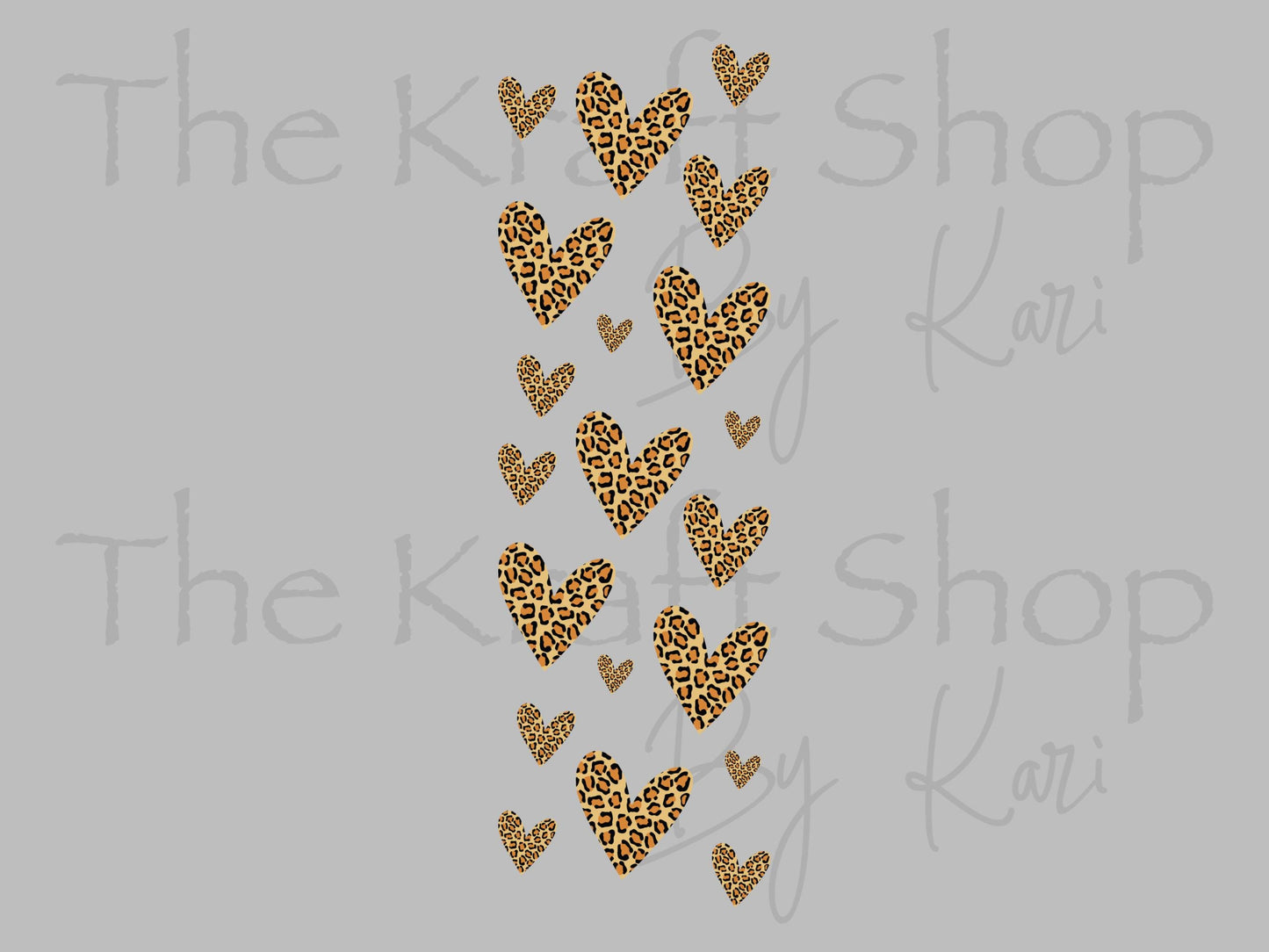 UV DTF Pen Wrap Ready To Apply Sticker Print. Leopard Hearts with transparent backing Uv Pen wrap. #8049