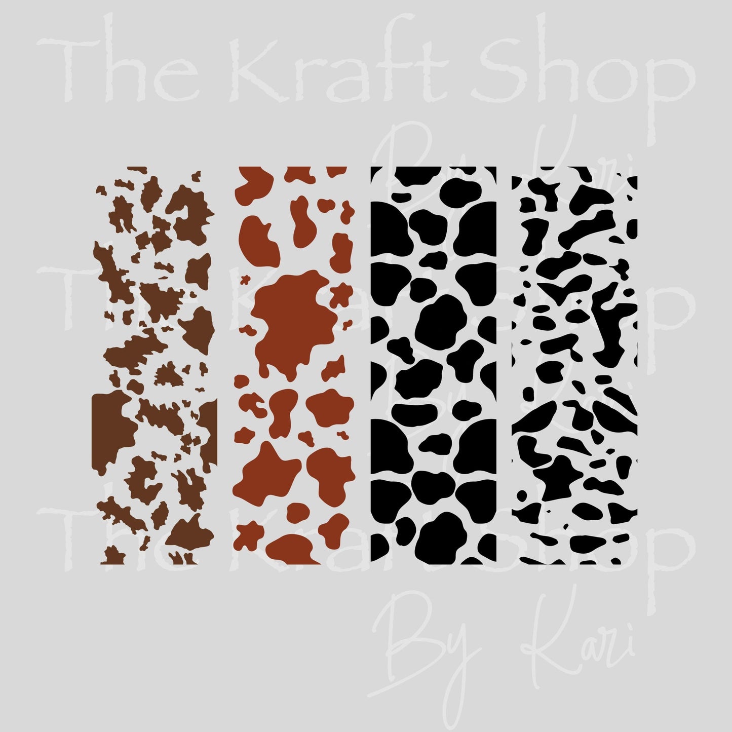 UV DTF Pen Wrap Ready To Apply Sticker Print. Cow Print Pen Wraps Bundle 4 pk. Uv Pen wrap. #8057