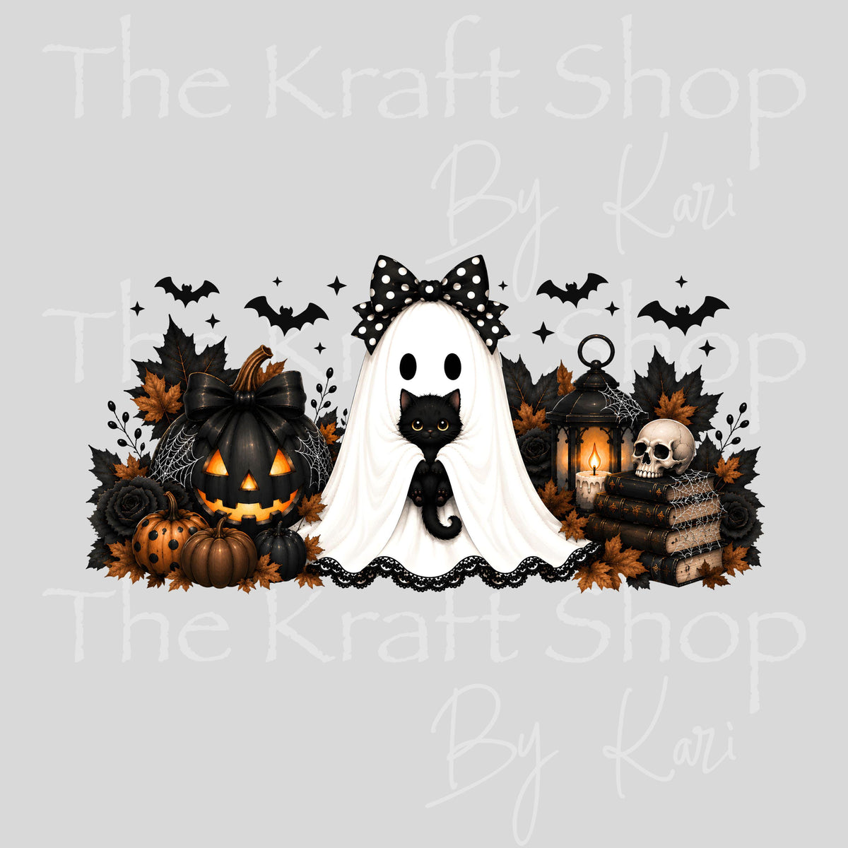 UV DTF Sticker print. Gothic Ghost Wrap decal, tumbler decal. UV wrap for glass can tumbler. #7780