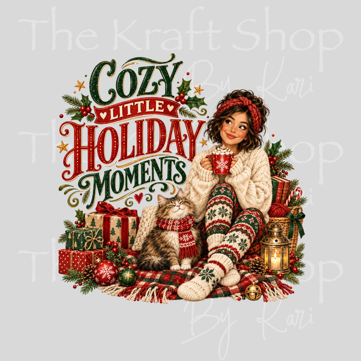 UV DTF Sticker print Cozy Little Holiday decal, tumbler decal, permanent sticker. #7798