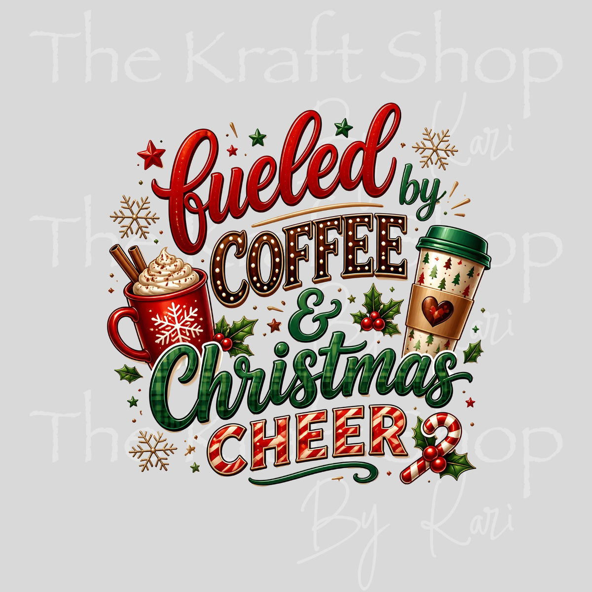 UV DTF Sticker print. Coffee And Christmas decal, tumbler decal, permanent sticker. UV wrap for glass can tumbler. #7796