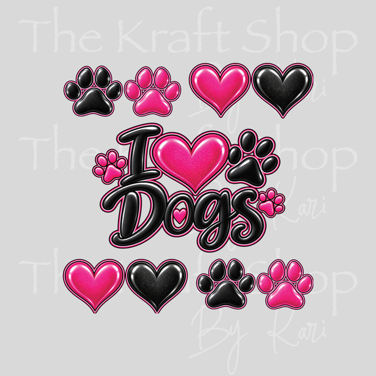 UV DTF Sticker print I Love Dogs Element sheet decal, tumbler decal #1169