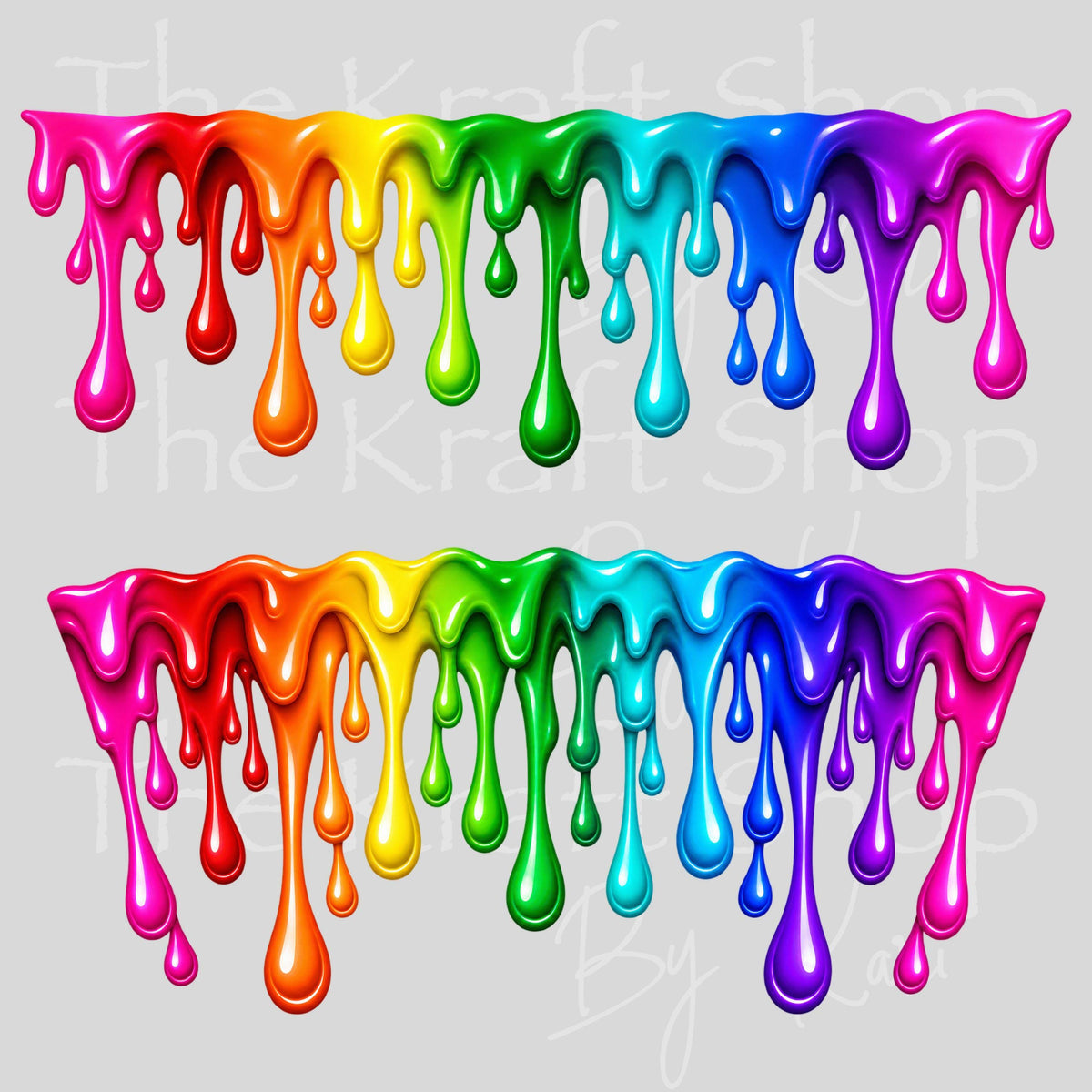 UV DTF Sticker print. Rainbow Drip glass can wrap decal, tumbler decal, permanent sticker #5620