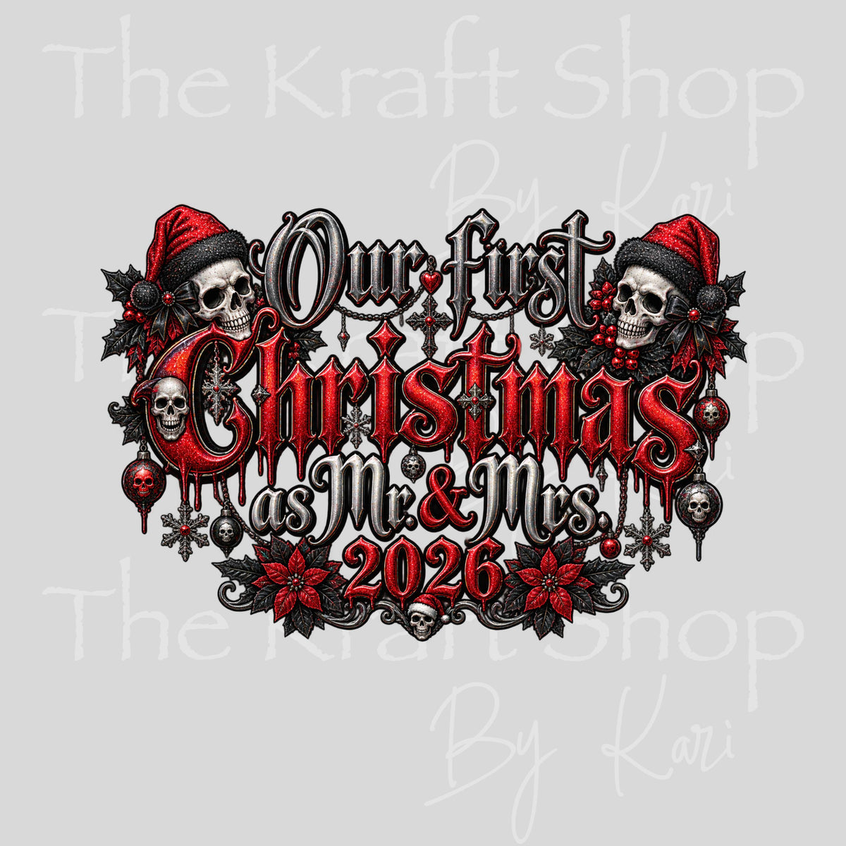 UV DTF Sticker print 2026 Spooky Mr. And Mrs. Christmas decal, tumbler decal, permanent sticker. #7815