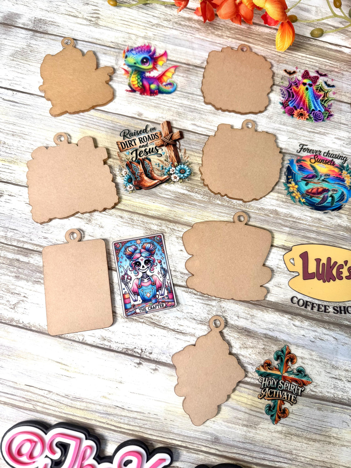 Acrylic keychain blanks with UVDTF combo set .Acrylic keychain blanks. Acrylic shapes for crafts.