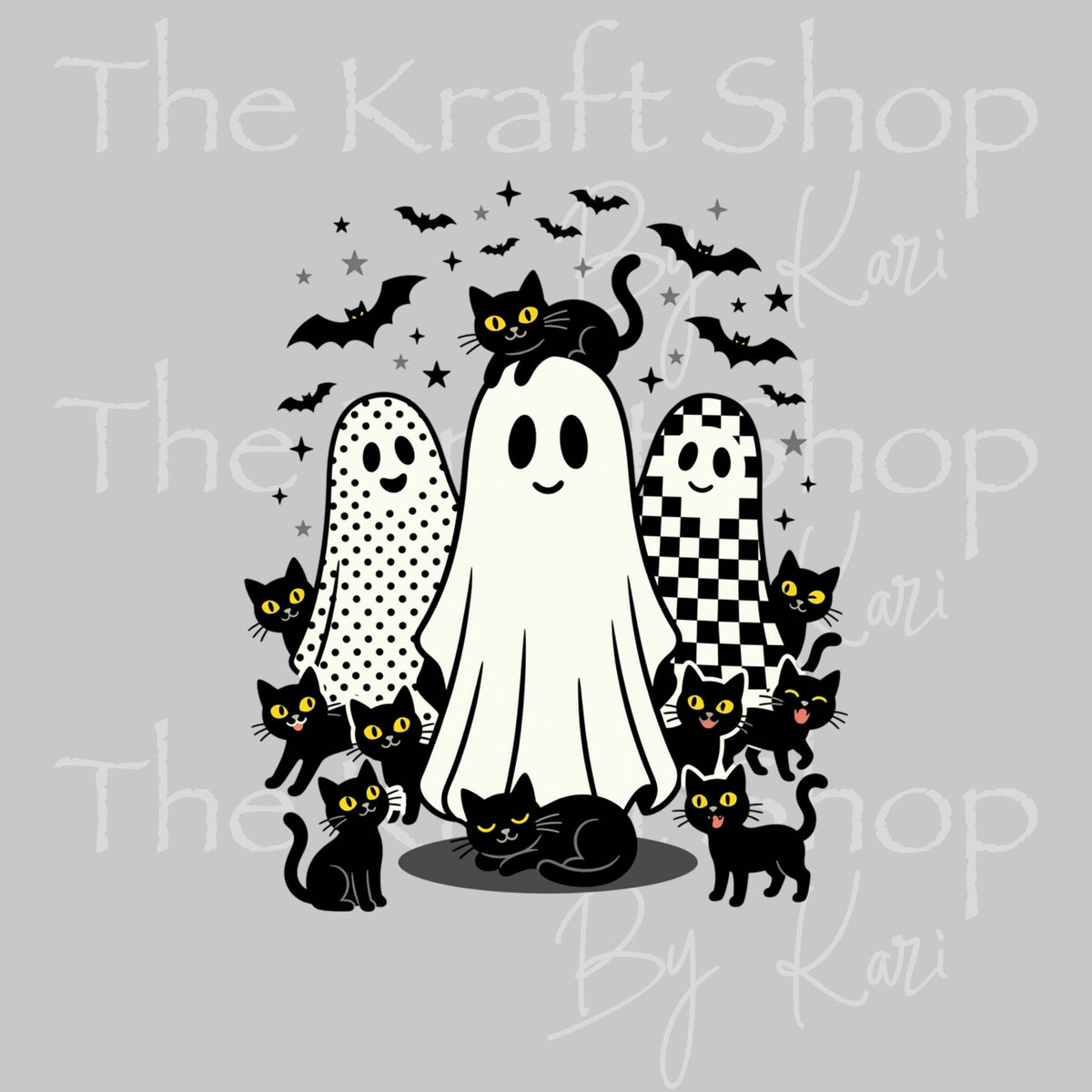 UV DTF Nutcracker Spooky Cat Group sticker decal #6042