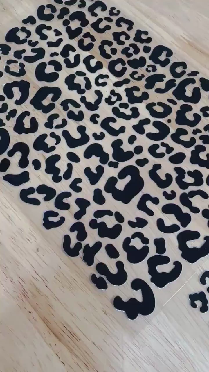 UV DTF Sticker print. Leopard spots. Cheetah spots decals, tumbler decal, permanent sticker. Uv wrap for glass can tumbler. #10023