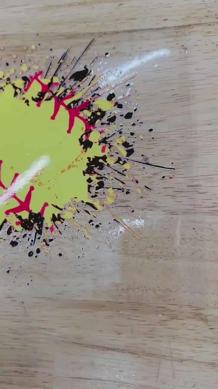 UV DTF Sticker print. Softball paint splatter decal, tumbler decal, permanent sticker. UV wrap for glass can tumbler. #9010