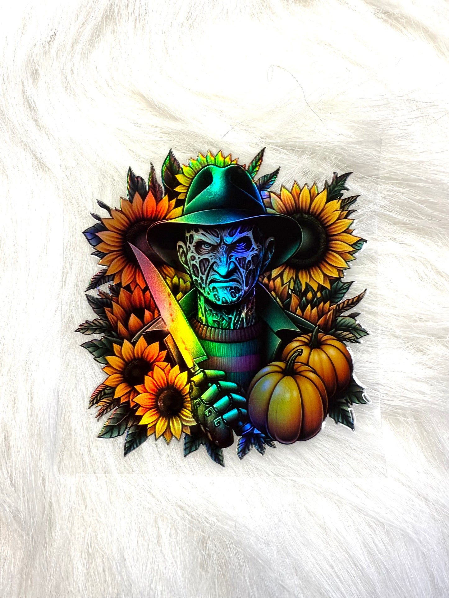 Holographic UV DTF Floral Freddy Decal Sticker  #20
