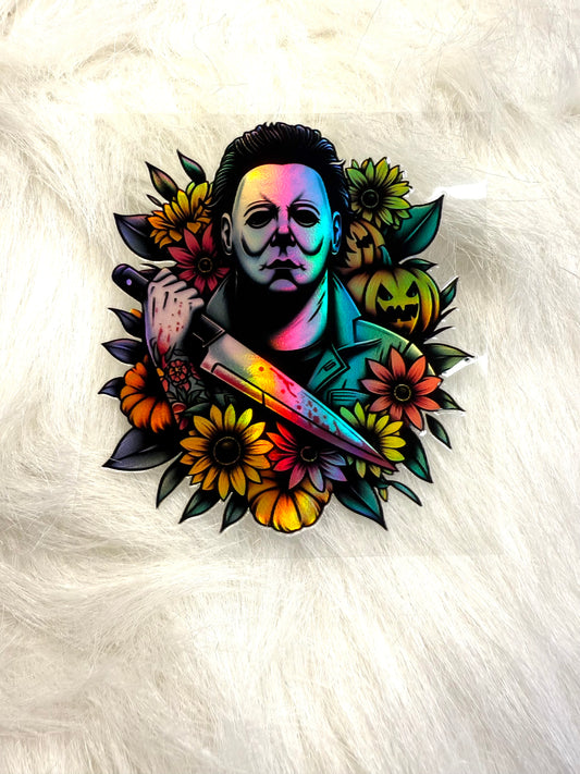Holographic UV DTF Floral Michael Decal Sticker  #4
