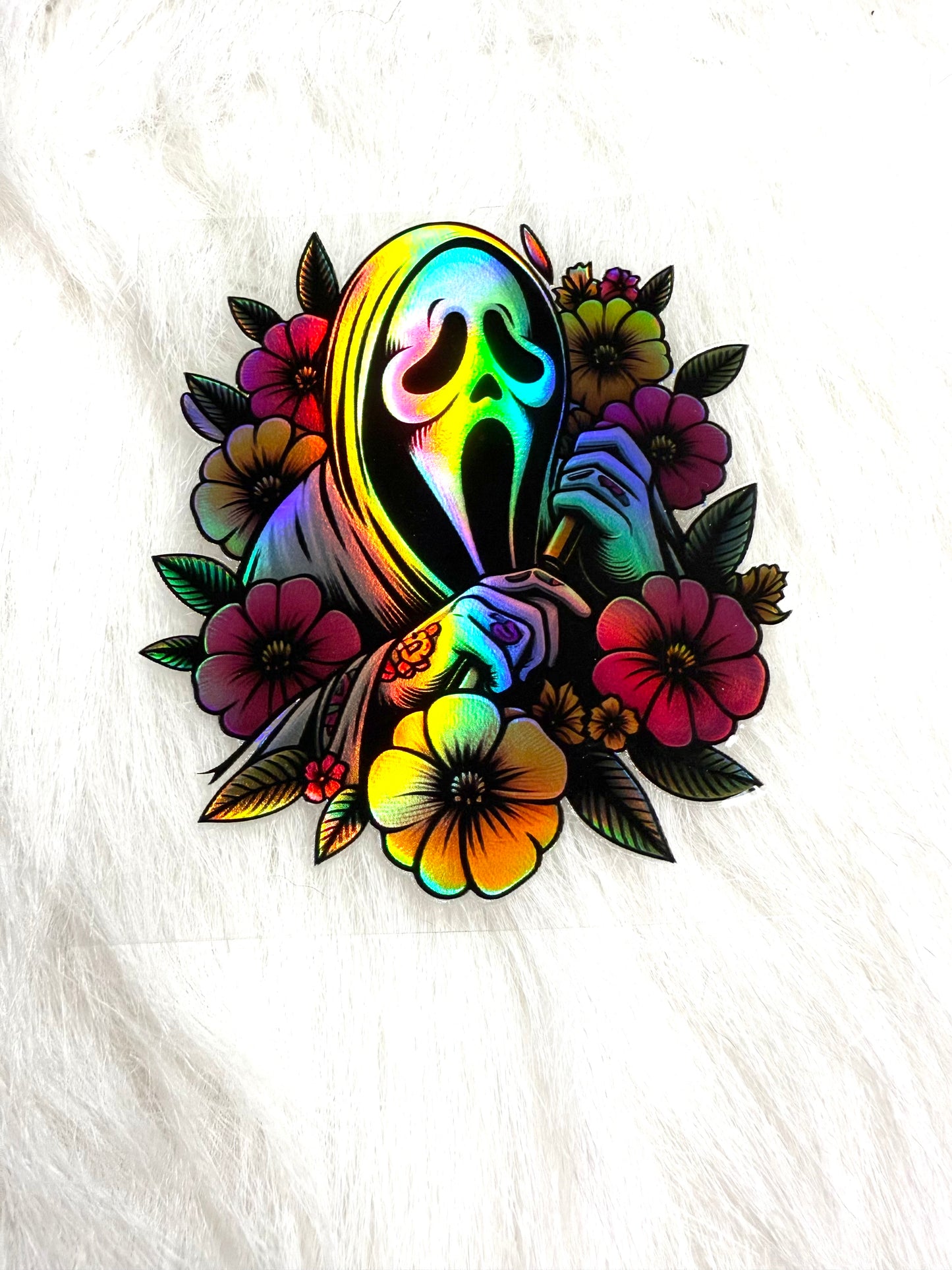 Holographic UV DTF Ghostface Decal Sticker  #2