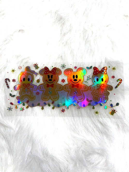 Holographic UV DTF Ginger Mouse + Friends Wrap Sticker  #49