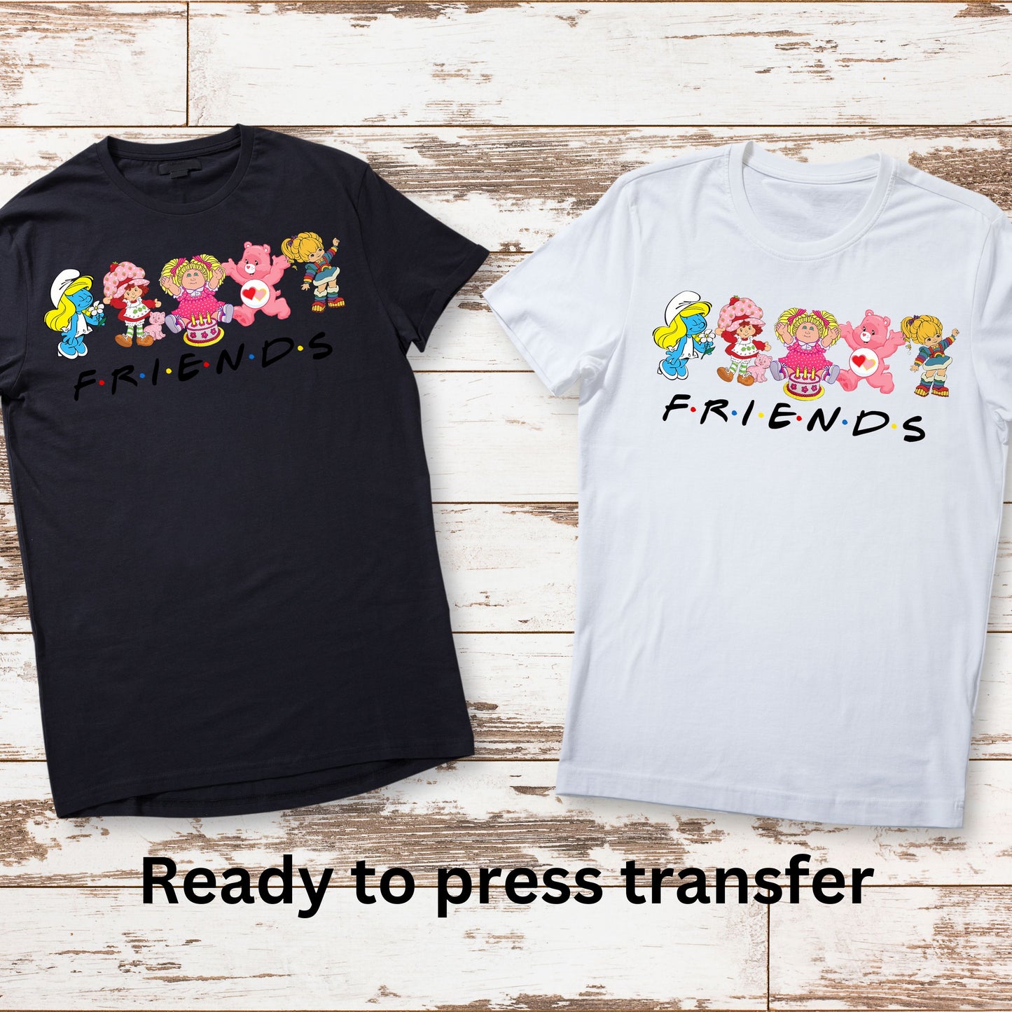 DTF ready to press transfer Nostalgic friends, Direct to film heat press transfer. DTF Print, Heat Transfer #11166