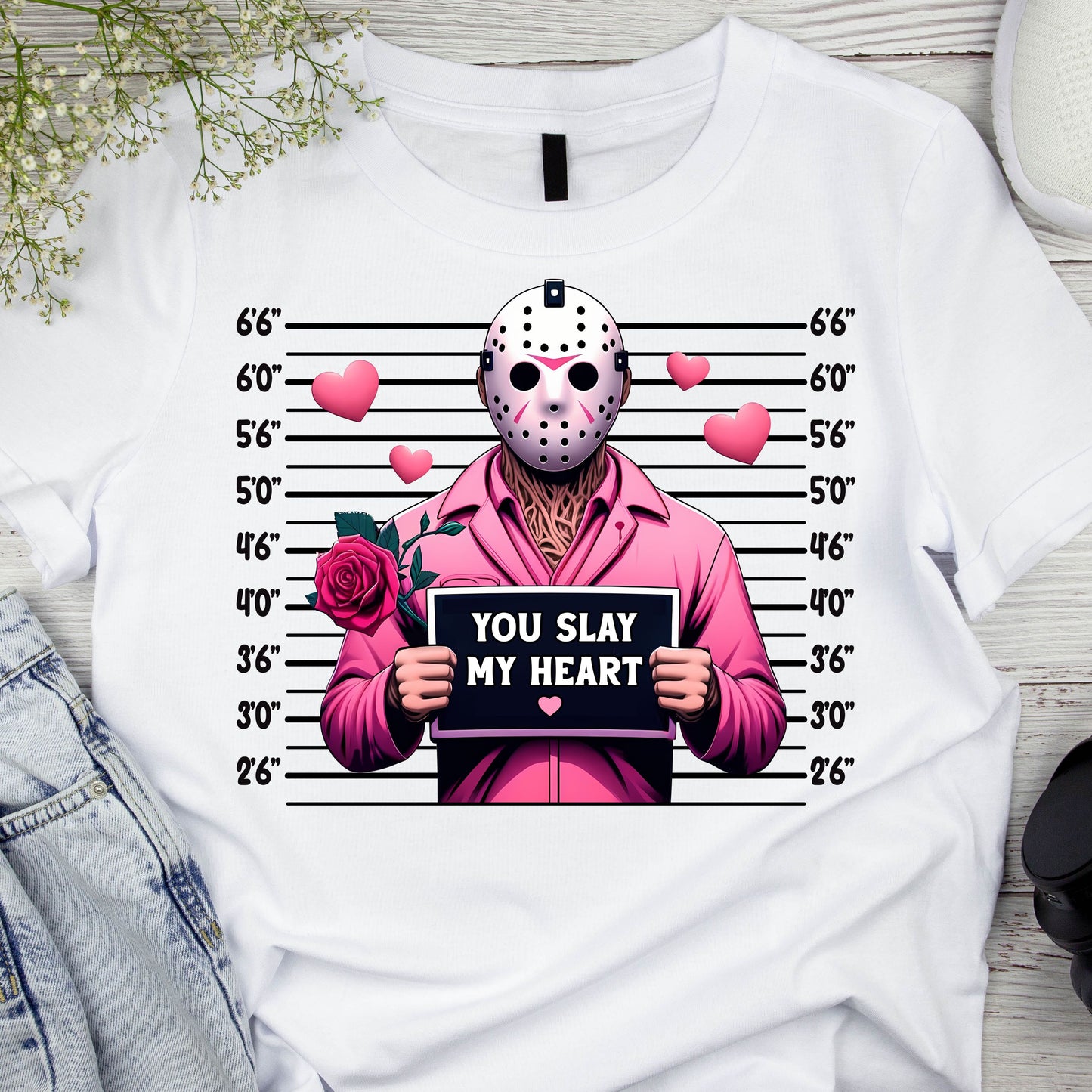 DTF ready to press transfer. You slay my hear Jason Valentine's Day image, Direct to film heat press transfer. DTF Print, Heat Transfer #11190