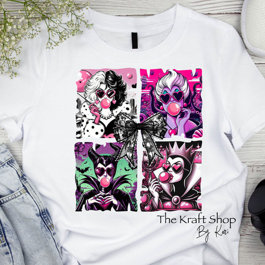 DTF ready to press transfer Pink Halloween Witches croquette with black lace bow Summer Horror saying shirt transfer, DTF Print #11466