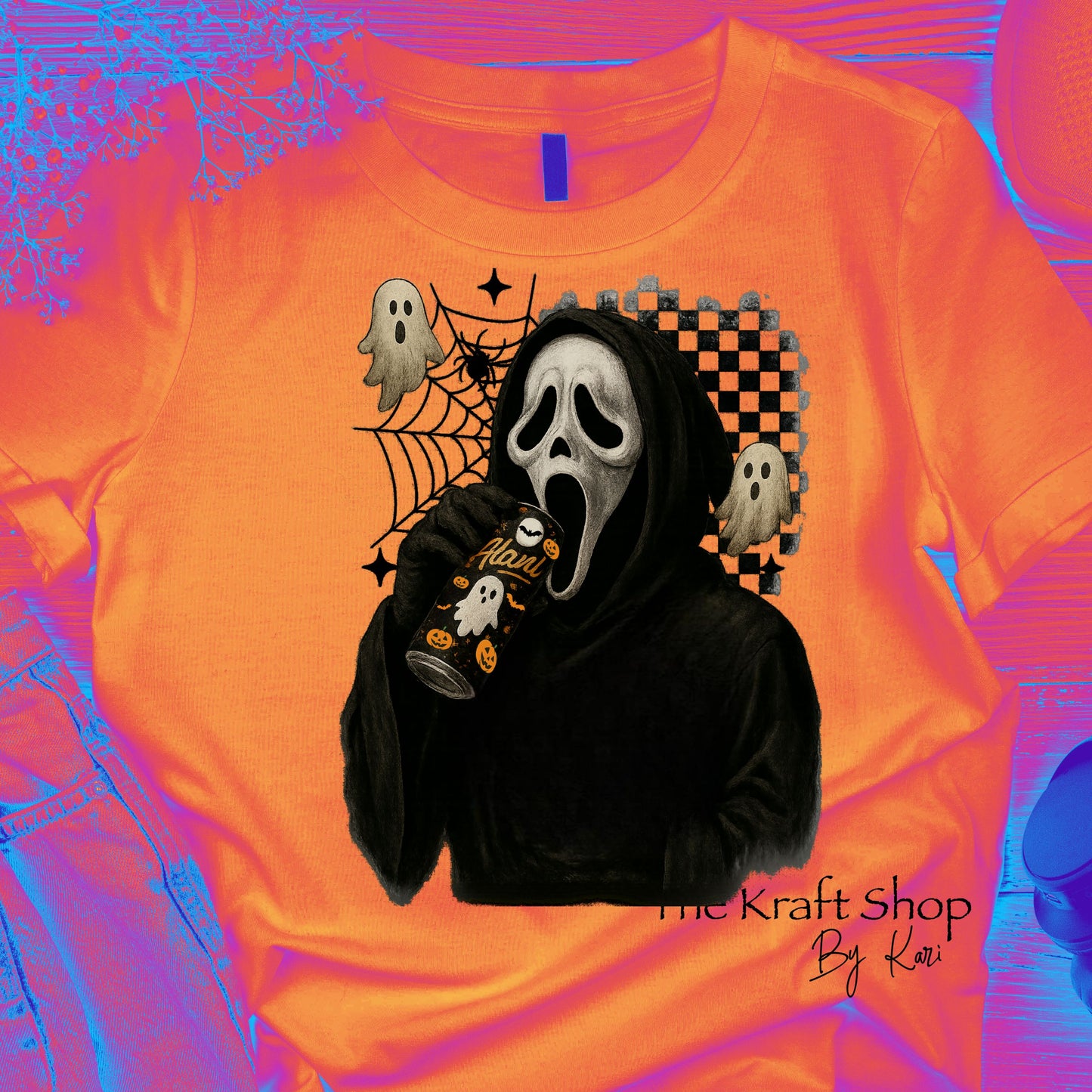 DTF ready to press transfer. Scream Ala Halloween Horror Characters shirt image DTF Print #11513