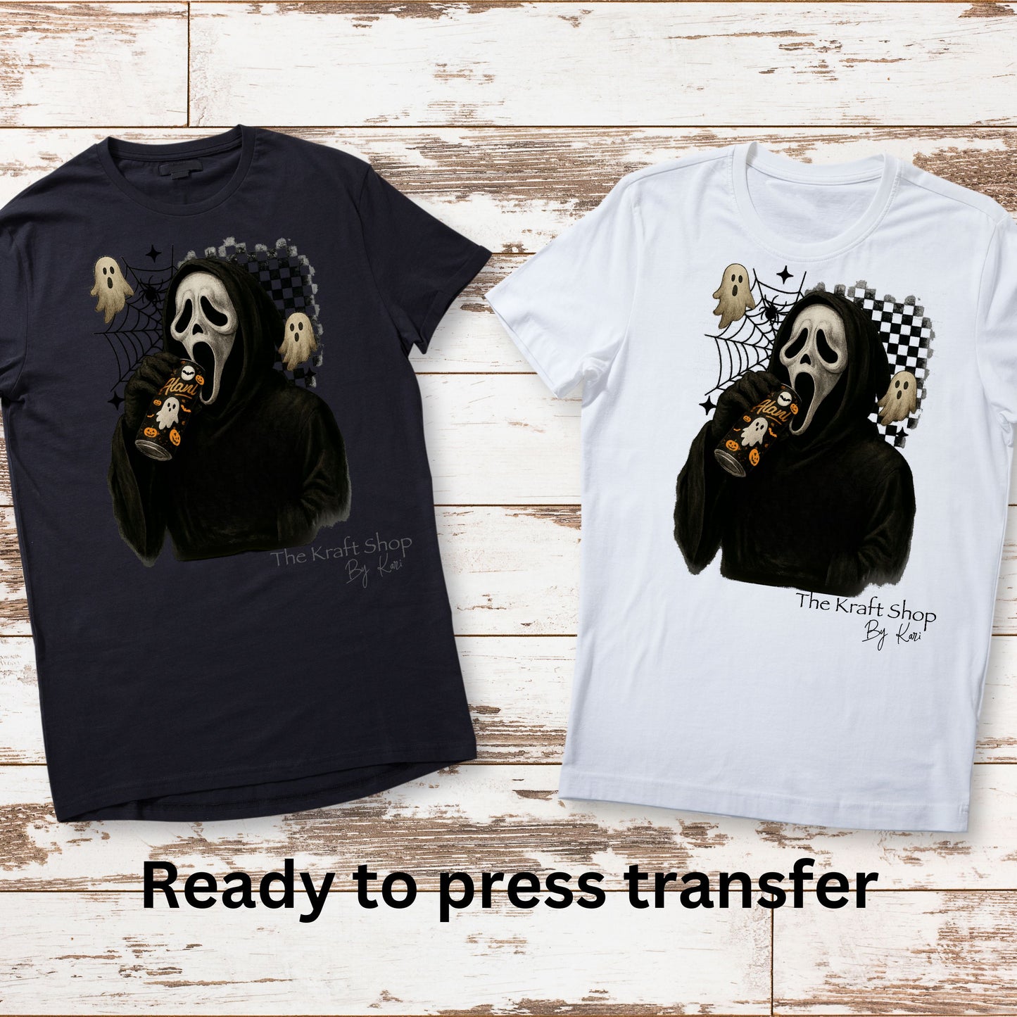 DTF ready to press transfer. Scream Ala Halloween Horror Characters shirt image DTF Print #11513