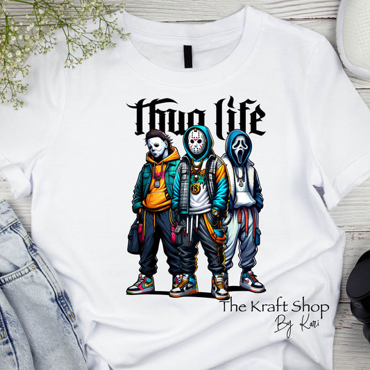 DTF ready to press transfer. Thug Life Horror Guys #11537