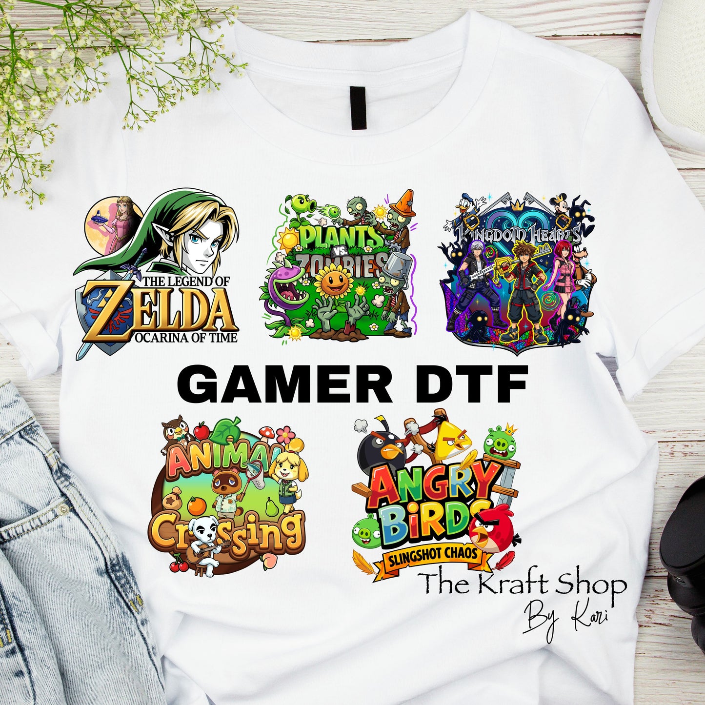 DTF ready to press transfer Gamer shirt transfer #11654