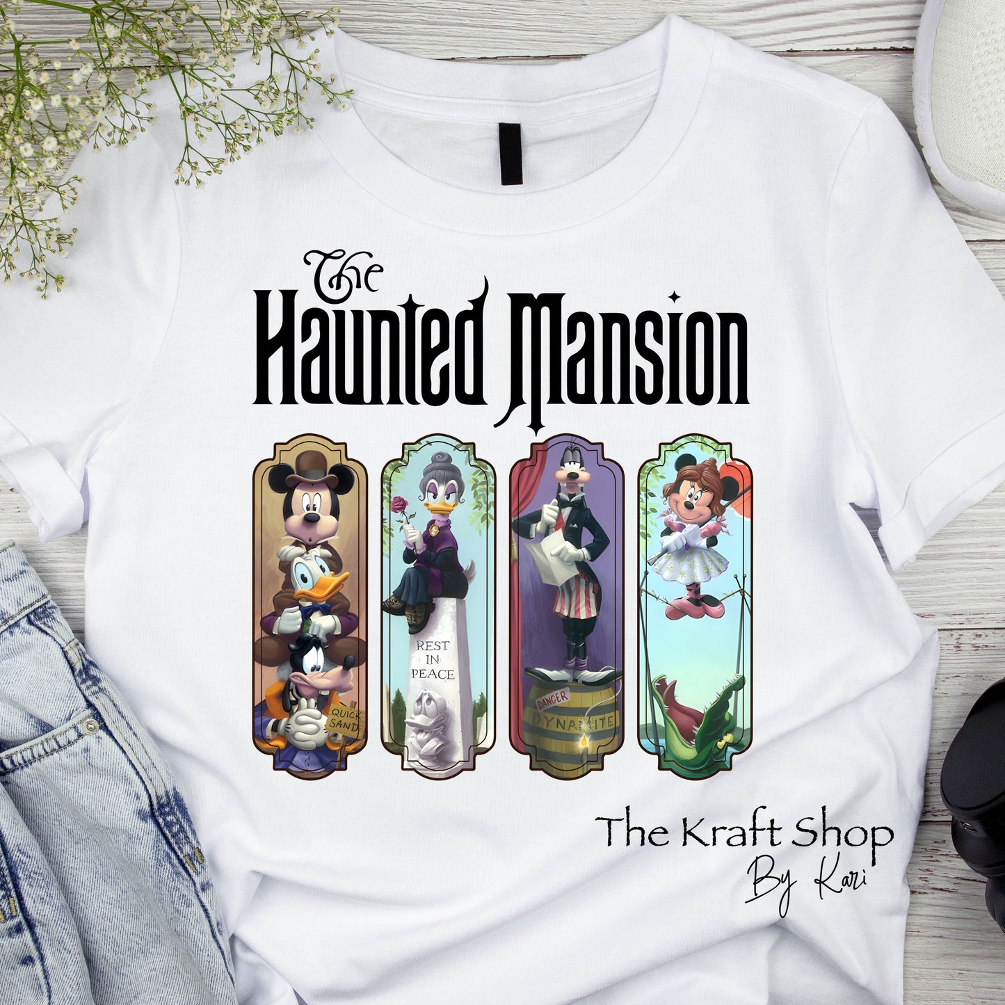 DTF ready to press transfer. The Haunted Mansion Halloween Direct to film heat press transfer. DTF Print #114936