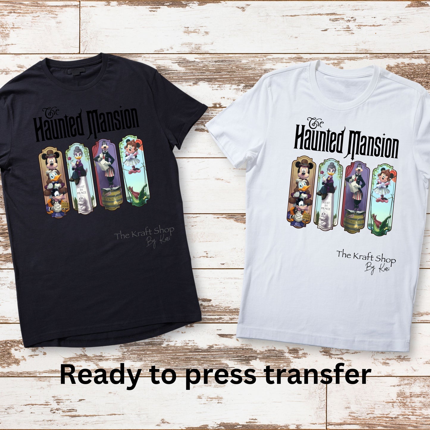 DTF ready to press transfer. The Haunted Mansion Halloween Direct to film heat press transfer. DTF Print #114936