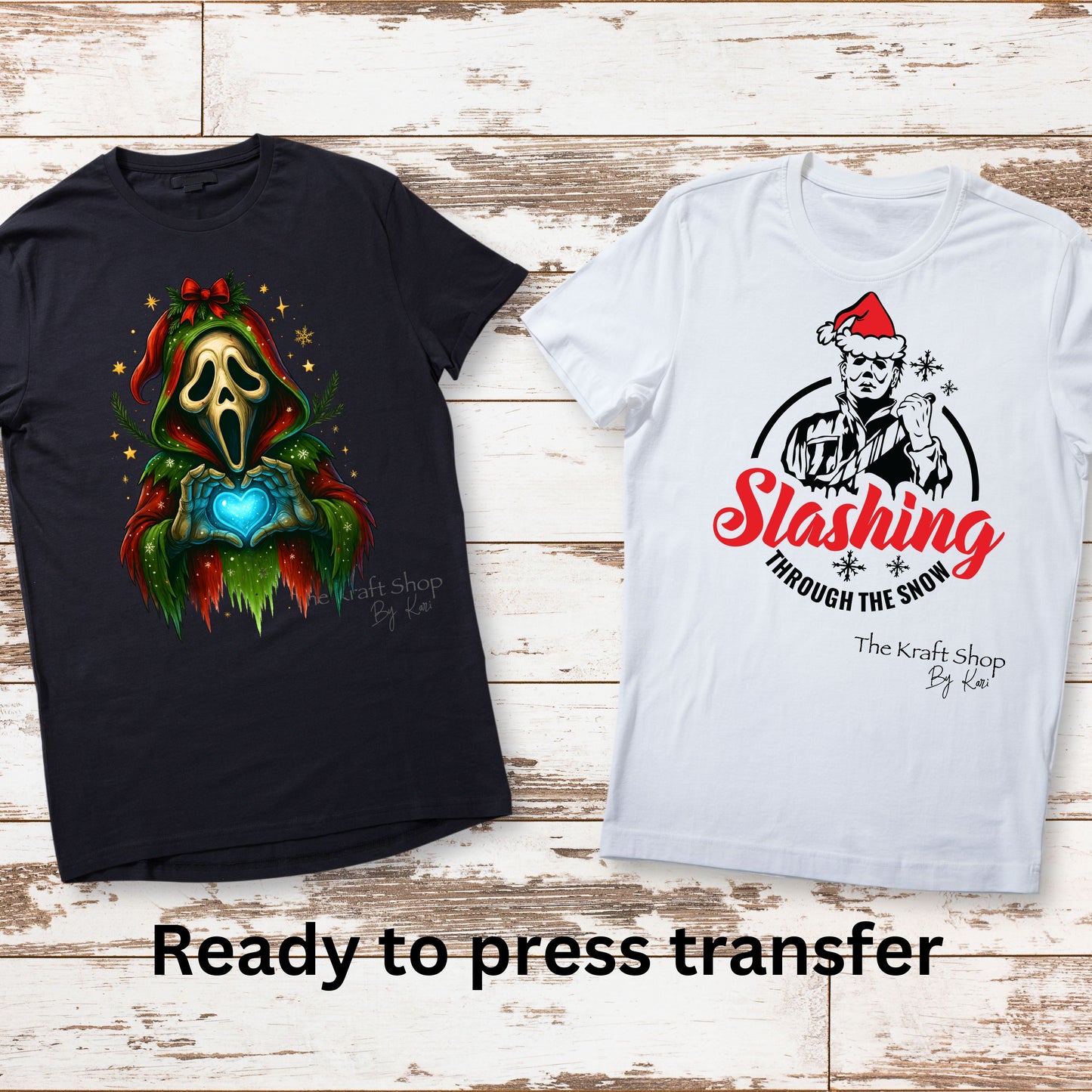DTF ready to press transfer Horror Christmas shirt transfer, DTF Print #11573