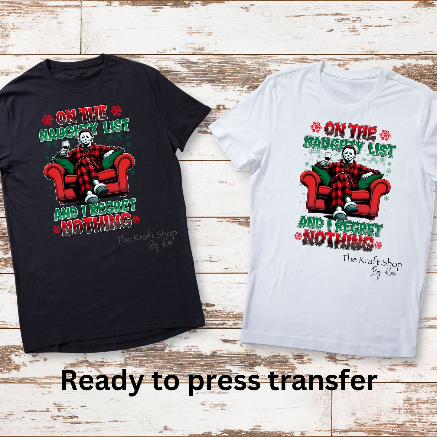 DTF ready to press transfer Horror Christmas shirt transfer, DTF Print #11573