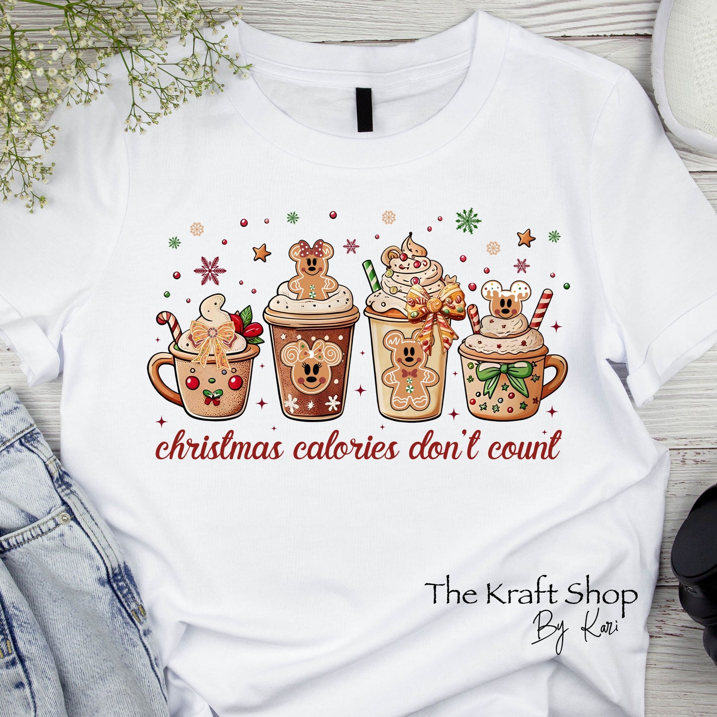 DTF ready to press transfer Christmas Calories Don't Count shirt transfer, DTF Print #11575