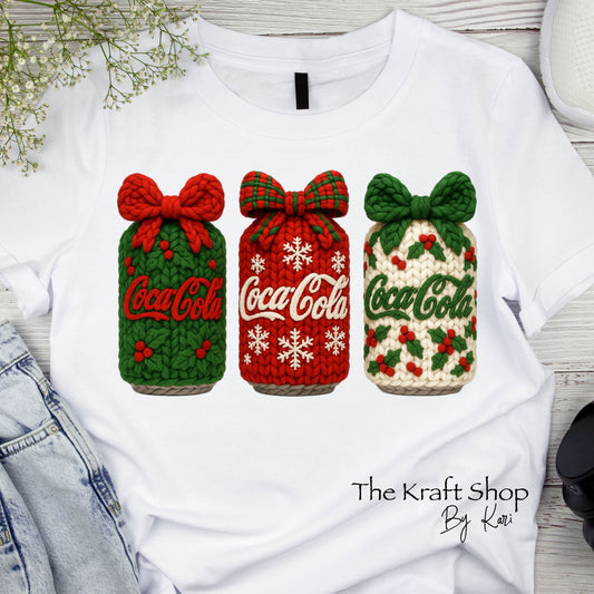 DTF ready to press transfer Yarn Coke crochet look shirt decal DTF Print #11584