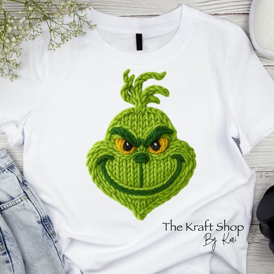 DTF ready to press transfer Yarn Grin crochet look shirt decal DTF Print #11585