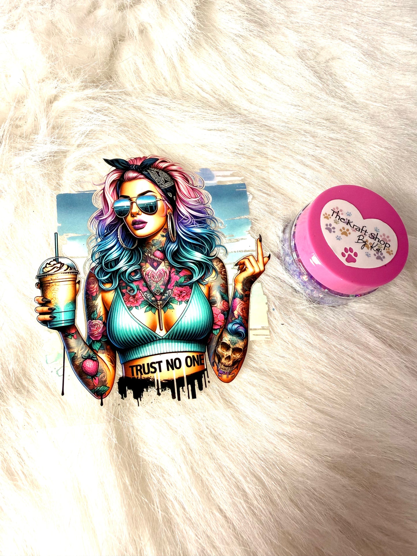 Kari's Krafty Kits Custom glitter mix and (1) UVDTF snow globe kit