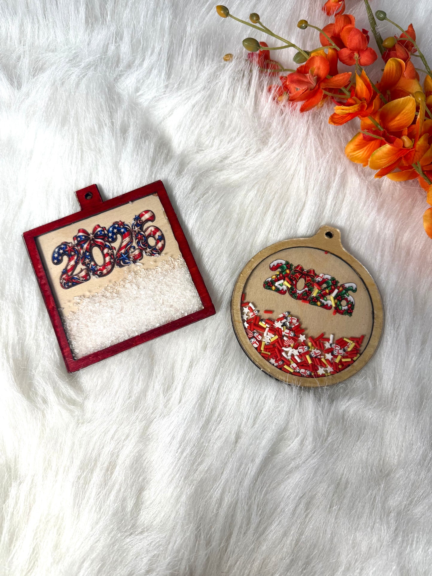 DIY Wood and Acrylic Christmas Shaker snow globe ornament KITS Acrylic blanks shapes. DIY ornaments. Acrylic shapes for crafts.