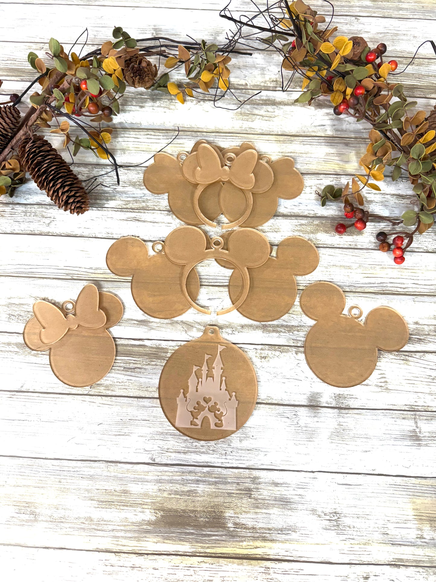 DIY Mick and Minn Christmas Shaker snow globe ornament KITS Acrylic blanks shapes. DIY ornaments. Acrylic shapes for crafts. (Copy)