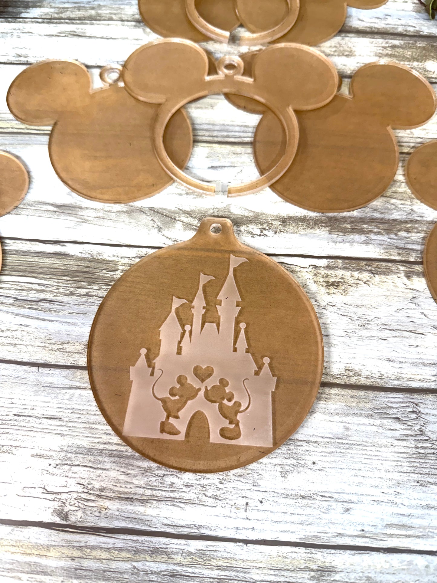 DIY Mick and Minn Christmas Shaker snow globe ornament KITS Acrylic blanks shapes. DIY ornaments. Acrylic shapes for crafts. (Copy)