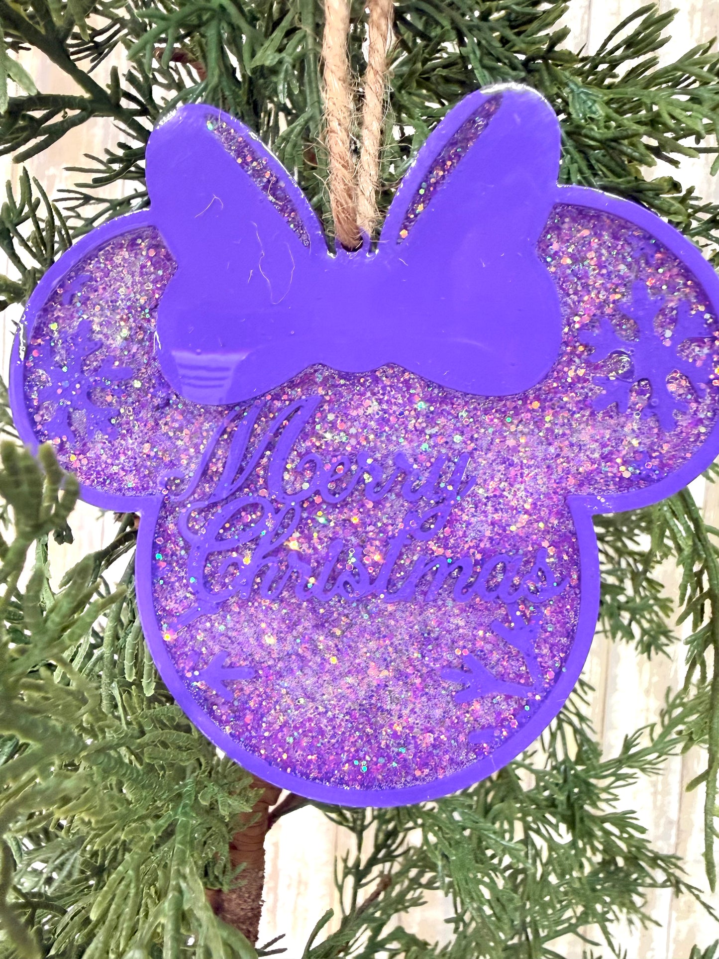 3D cute mouse with bow Christmas ornament