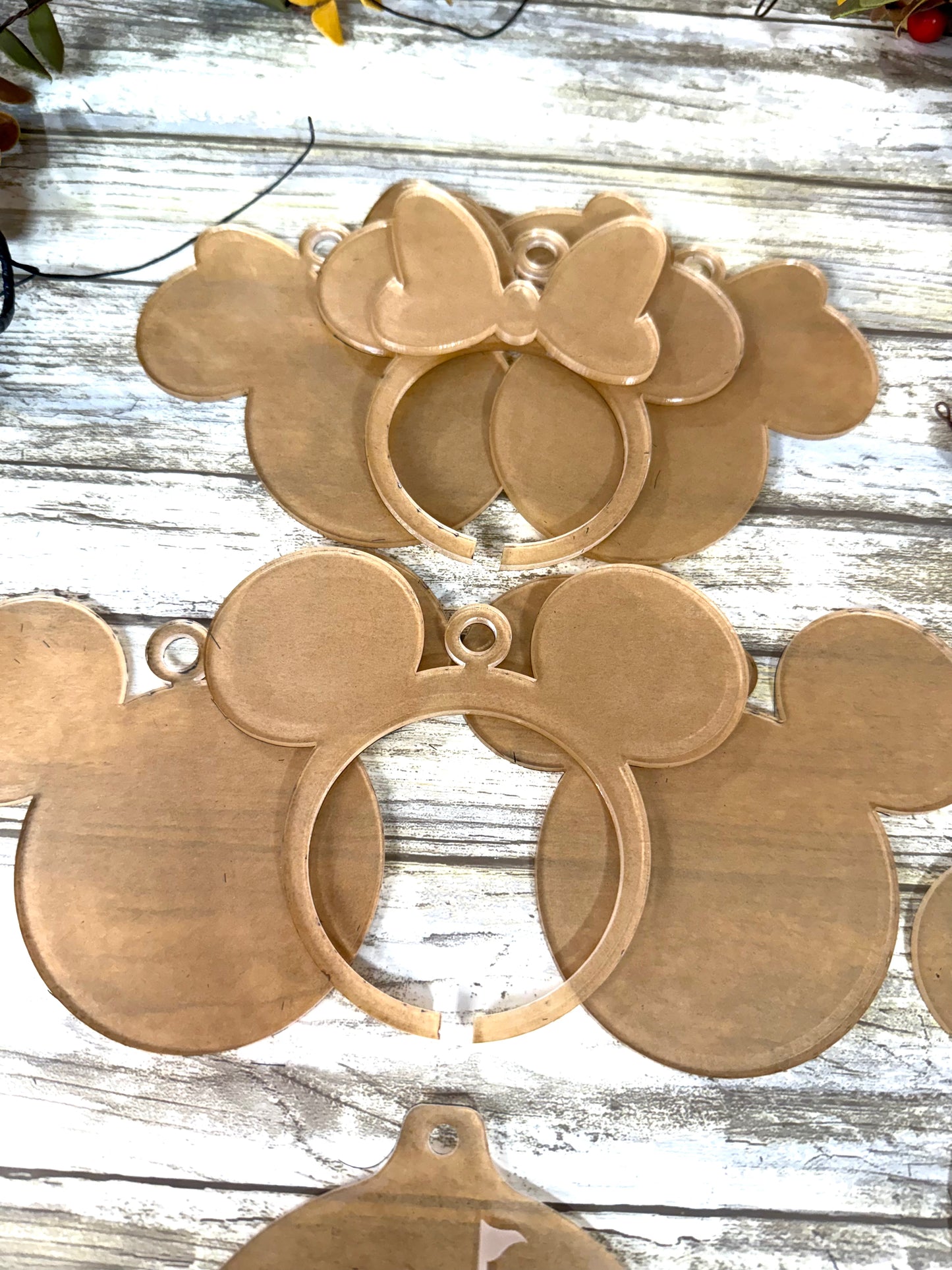 DIY Mick and Minn Christmas Shaker snow globe ornament KITS Acrylic blanks shapes. DIY ornaments. Acrylic shapes for crafts. (Copy)