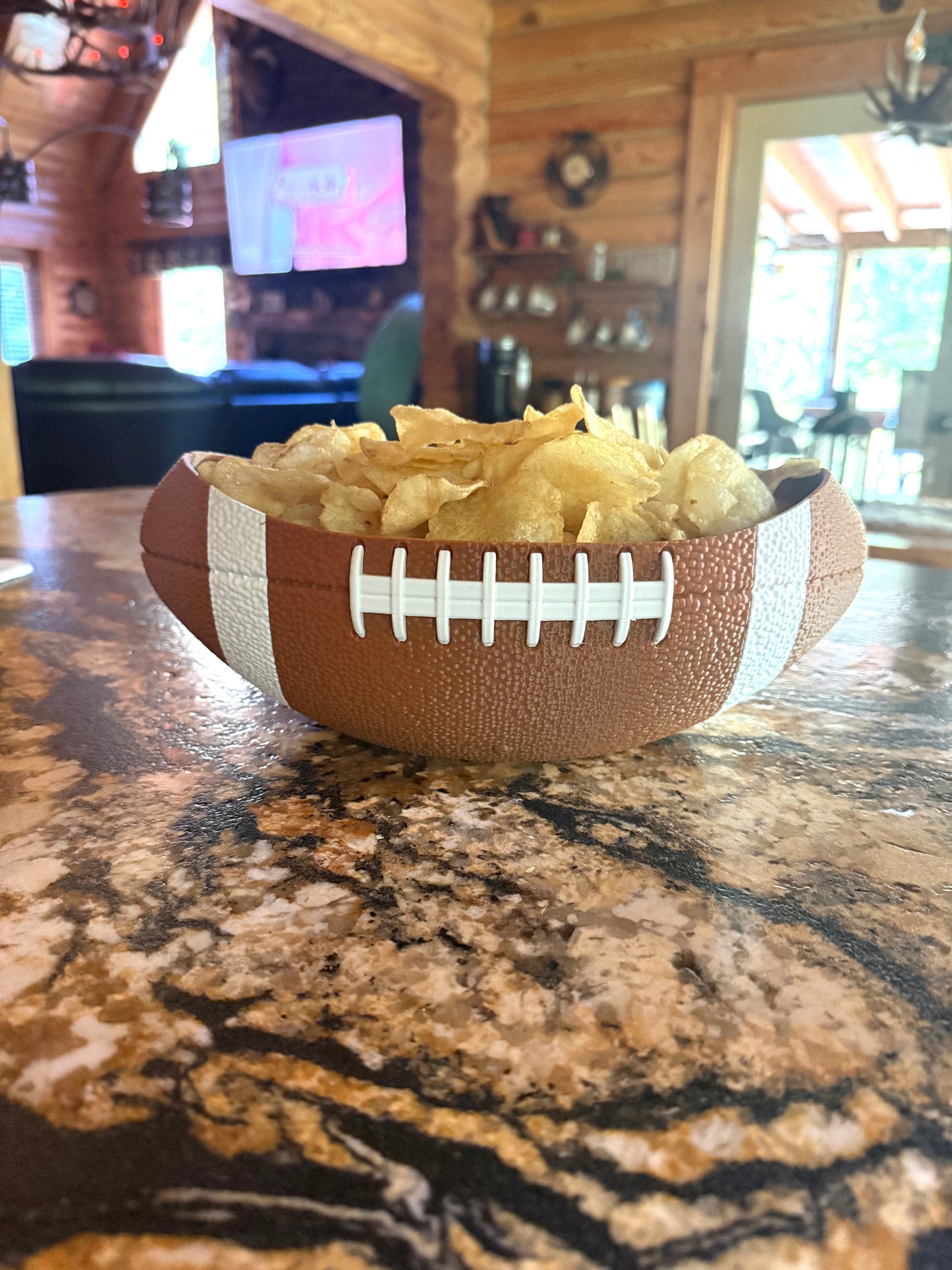 3D Football bowl. Chip bowl