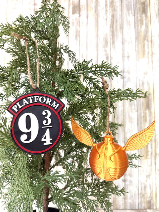 HP platform or snitch ornament 3D printed.