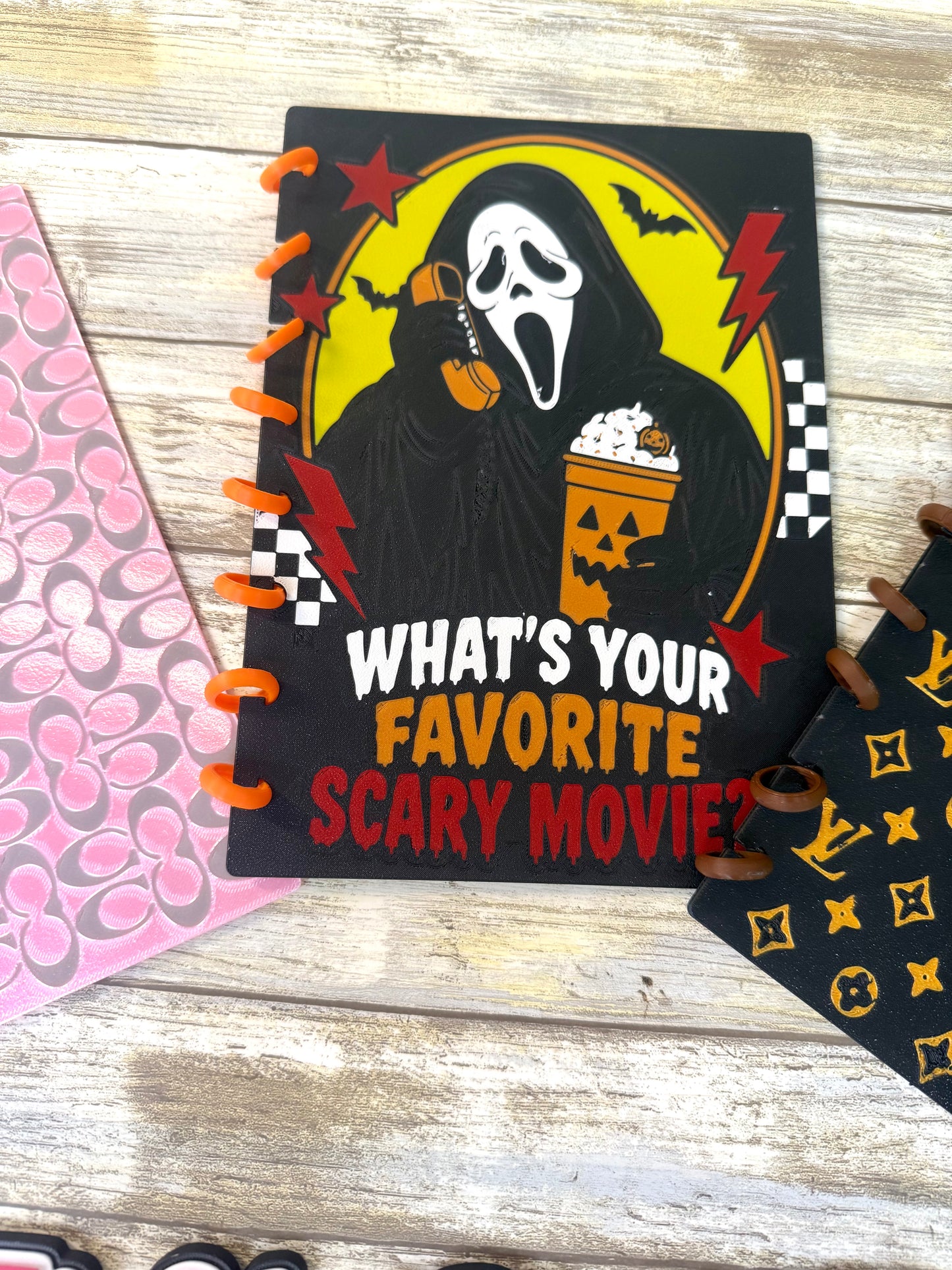 3D notebook horror, pink or brown Ready to ship.