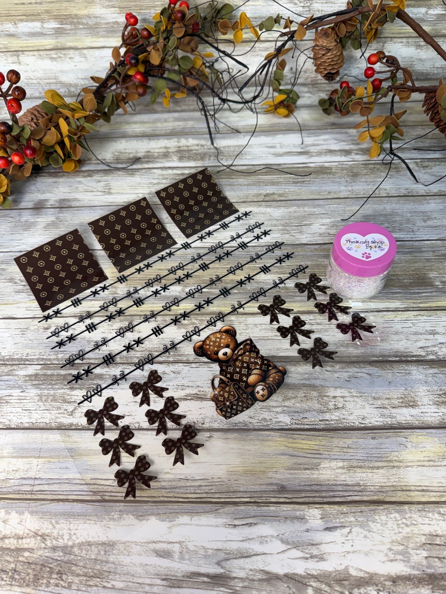 Kari's Krafty Kits 3D glitter and 9x9 patchwork helper UVDTF sheet