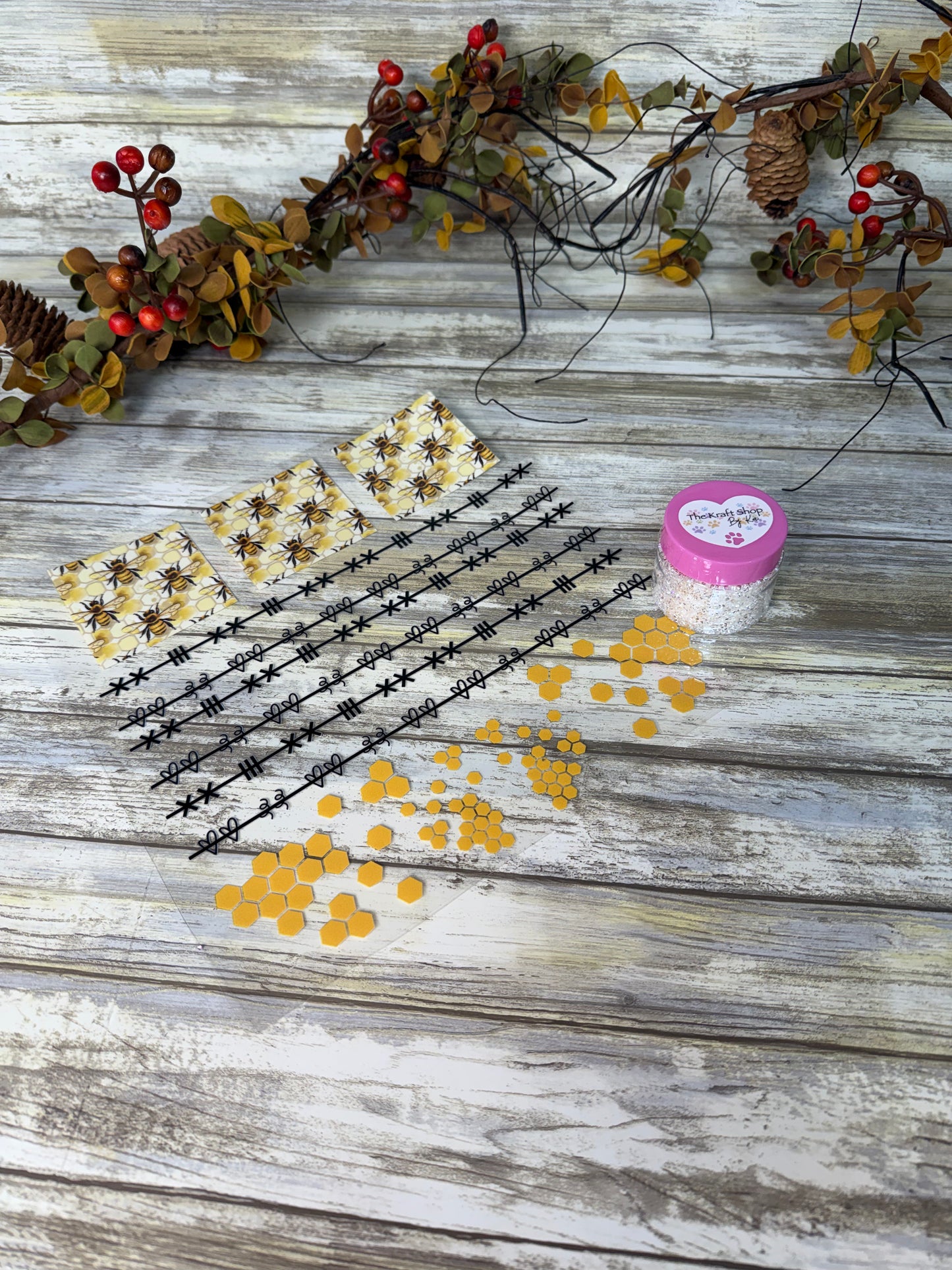 Kari's Krafty Kits 3D glitter and 9x9 patchwork helper UVDTF sheet