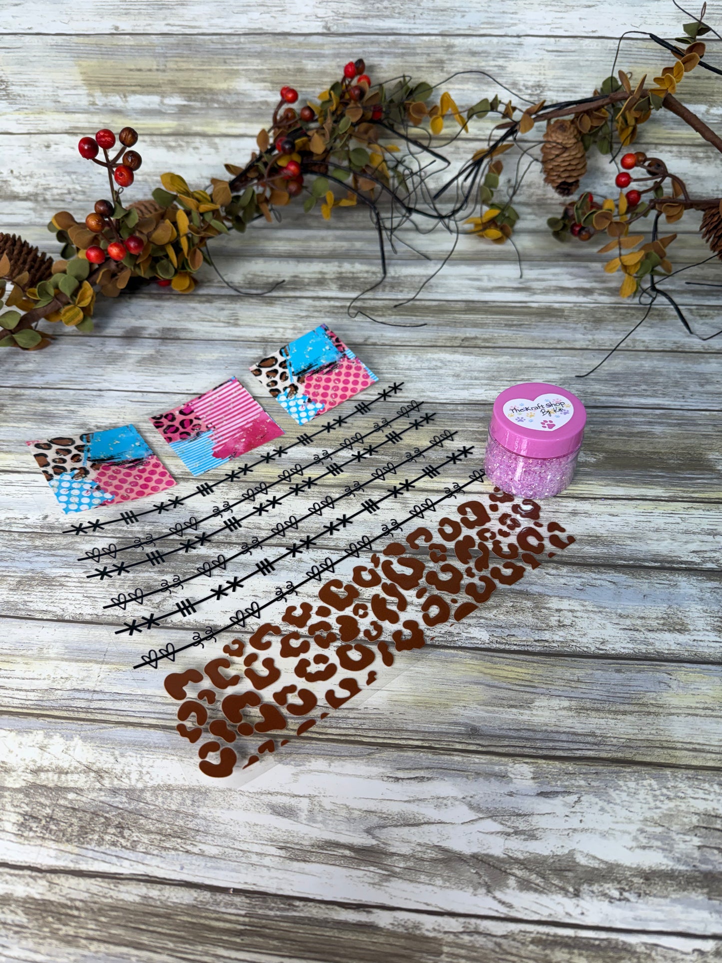 Kari's Krafty Kits 3D glitter and 9x9 patchwork helper UVDTF sheet