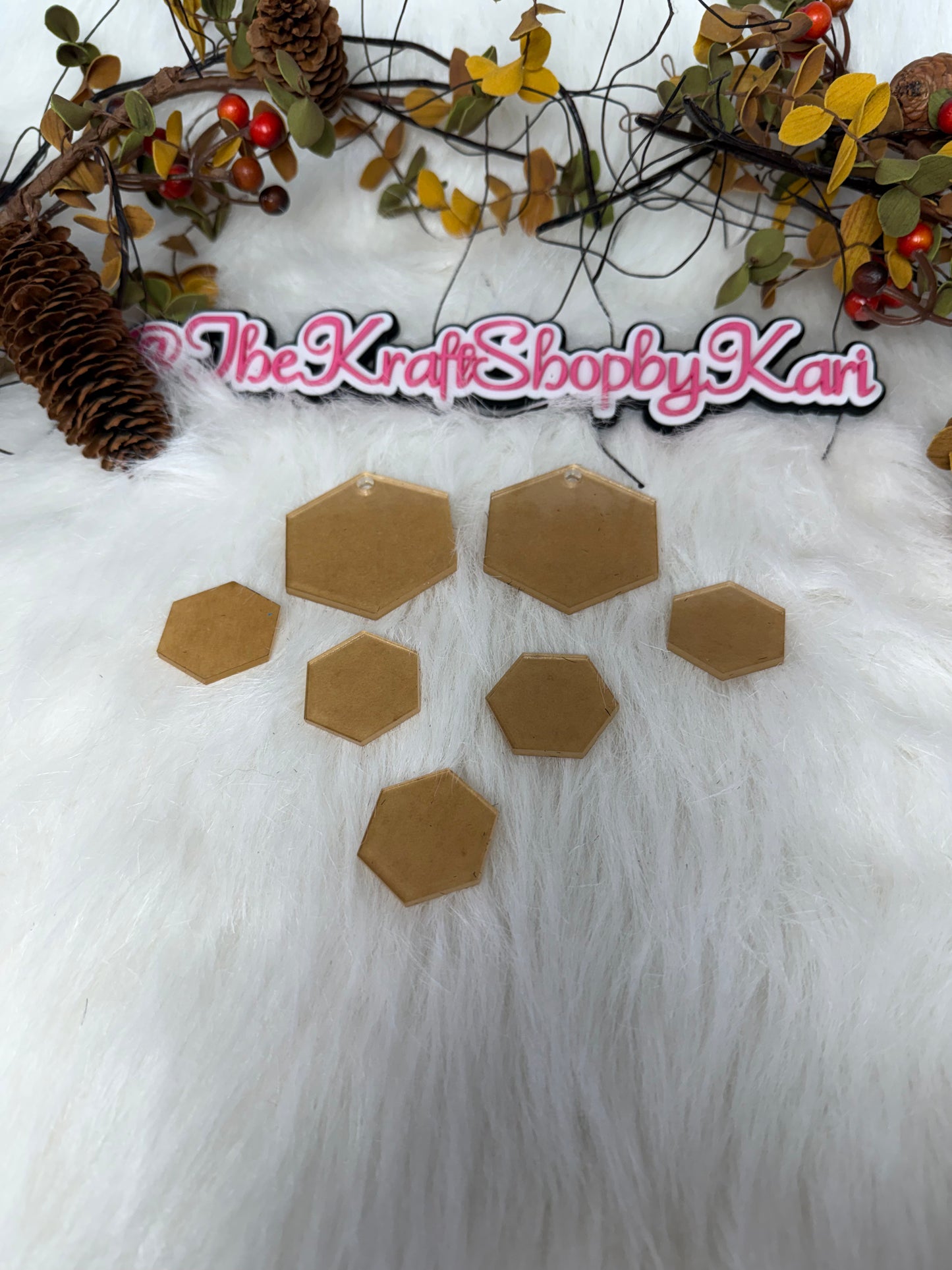 Honeycomb Acrylic shapes used for vinyl, quilting or woodworking. Crafter supply tool. DIY supply. Router templates.