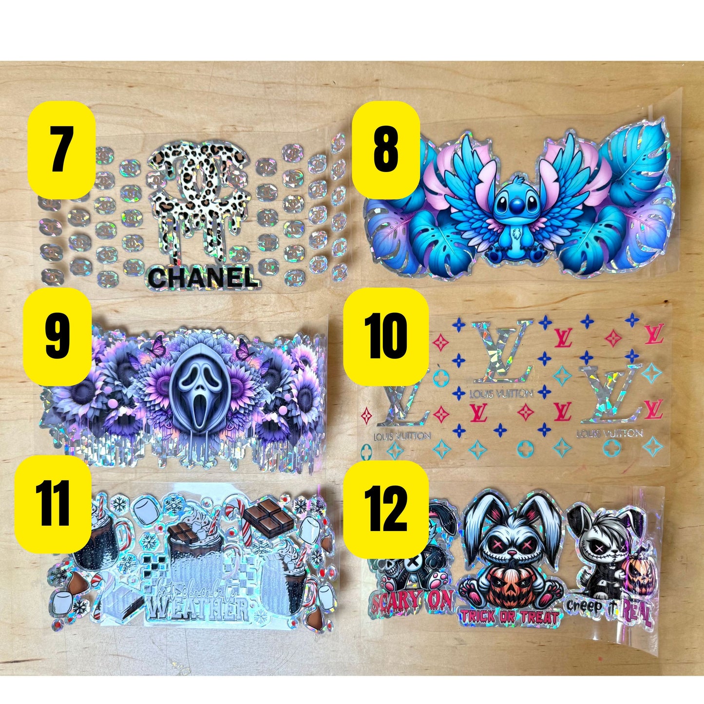 UV DTF Holographic wrap drop