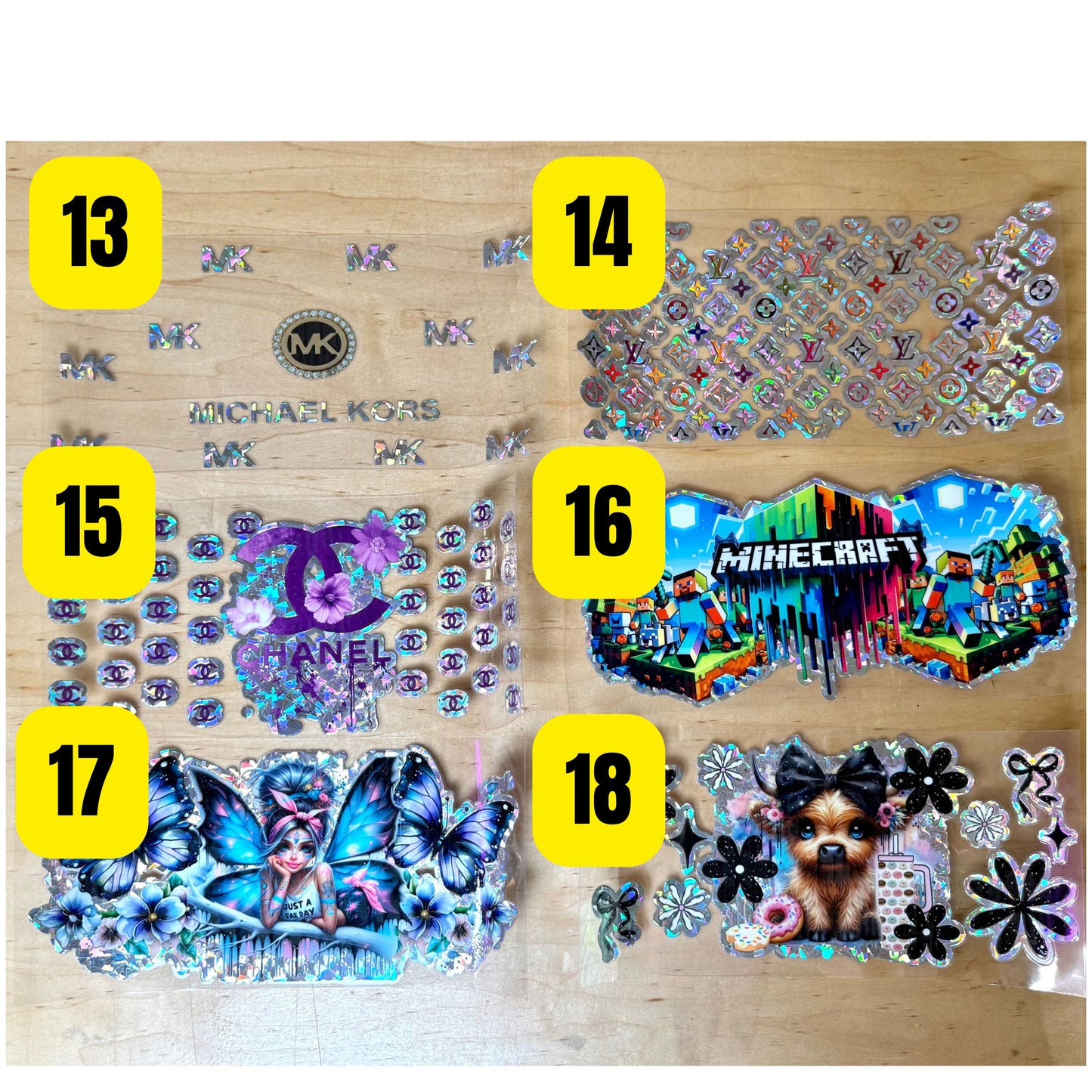 UV DTF Holographic wrap drop