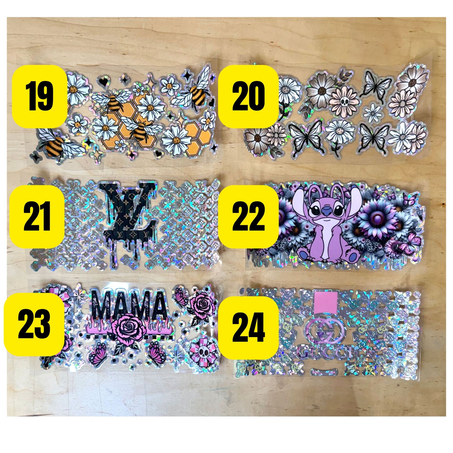UV DTF Holographic wrap drop