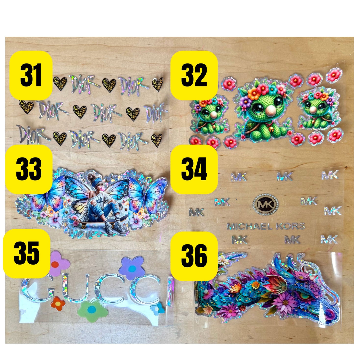UV DTF Holographic wrap drop