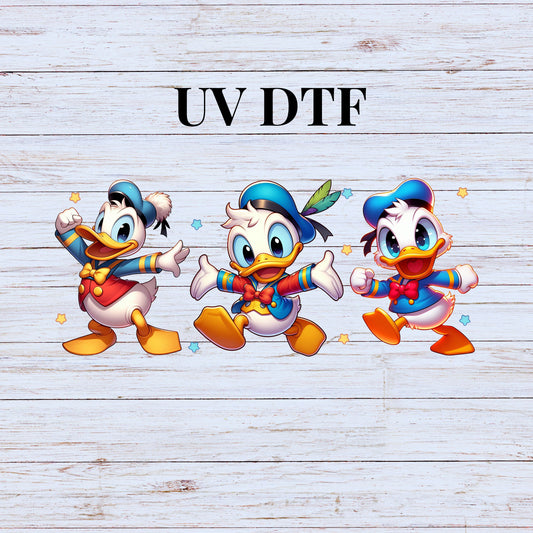 UV DTF Sticker print Baby Donald wrap decal, tumbler decal,  Uv wrap glass can tumbler. #5068