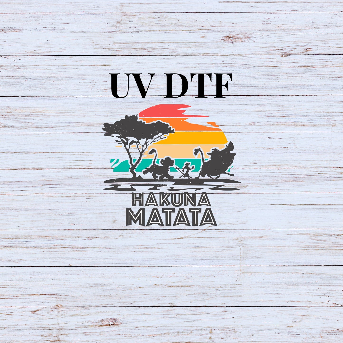 UV DTF Sticker print Hakuna Matata Moon decal, tumbler decal, permanent sticker. Uv wrap for glass can tumbler. #4271