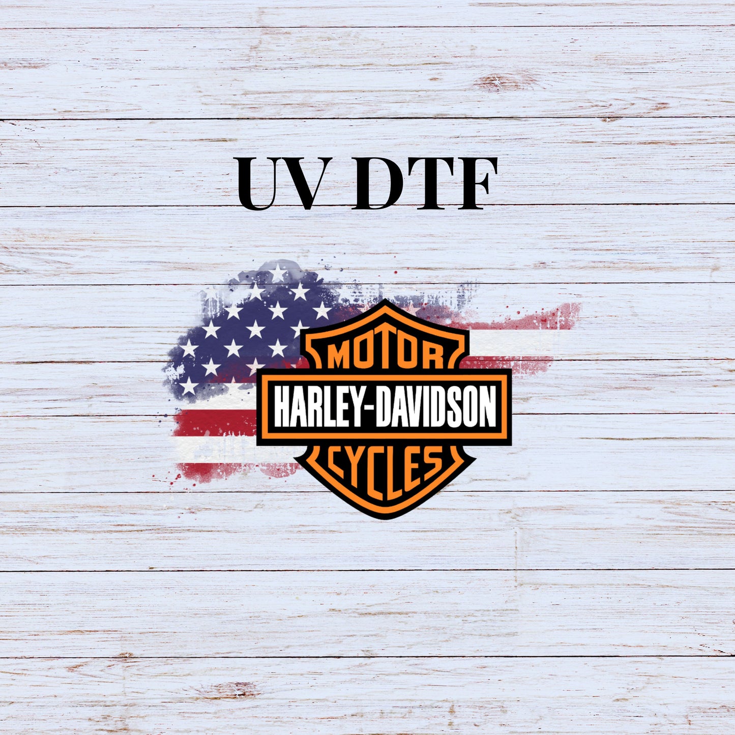 UV DTF Sticker print  Harl flag patriotic motorcycle rider decal, tumbler decal, permanent sticker. Uv wrap for glass can tumbler. #9019